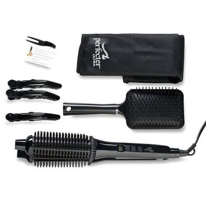 2-in-1 Perfecter Flat Iron Hair Straightener and Hot Round Brush DailySale
