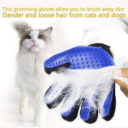2-in-1 Pet Grooming Gloves Brushes For Dogs And Cat DailySale