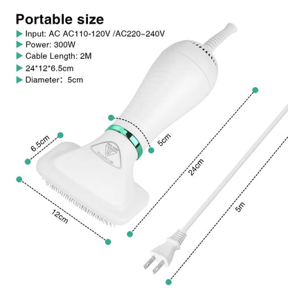 2-in-1 Pet Hair Dryer Blower Slicker Brush Portable Dog Cat Grooming Low Noise DailySale