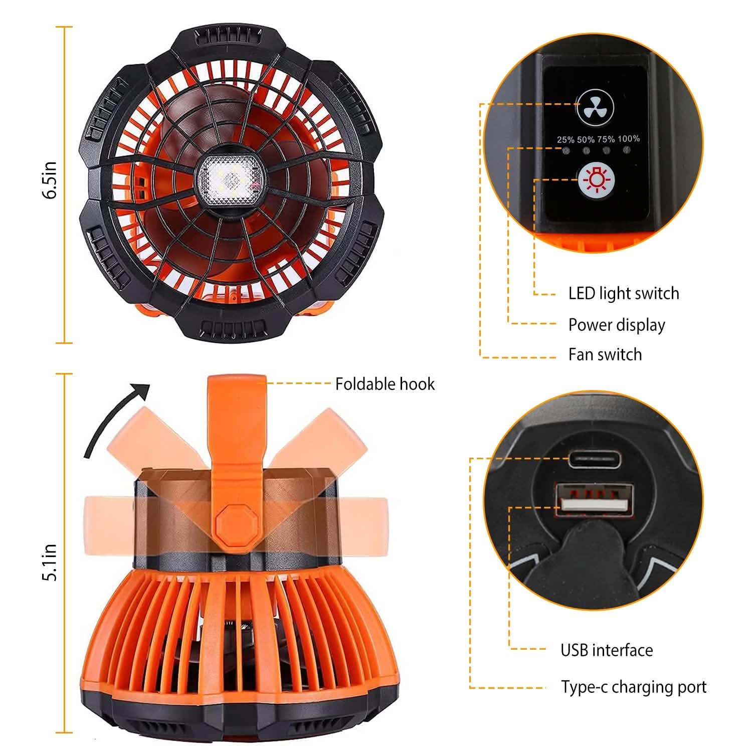 2-in-1 Portable Camping Lantern Electric Fan DailySale