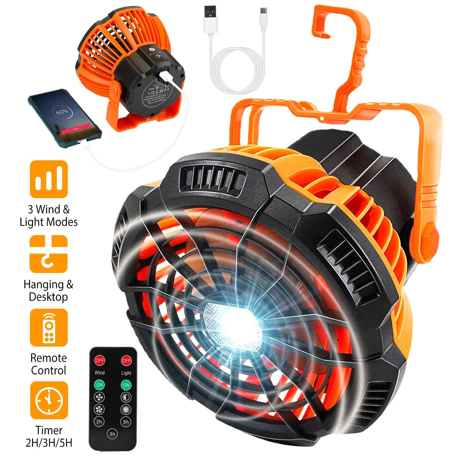 2-in-1 Portable Camping Lantern Electric Fan DailySale