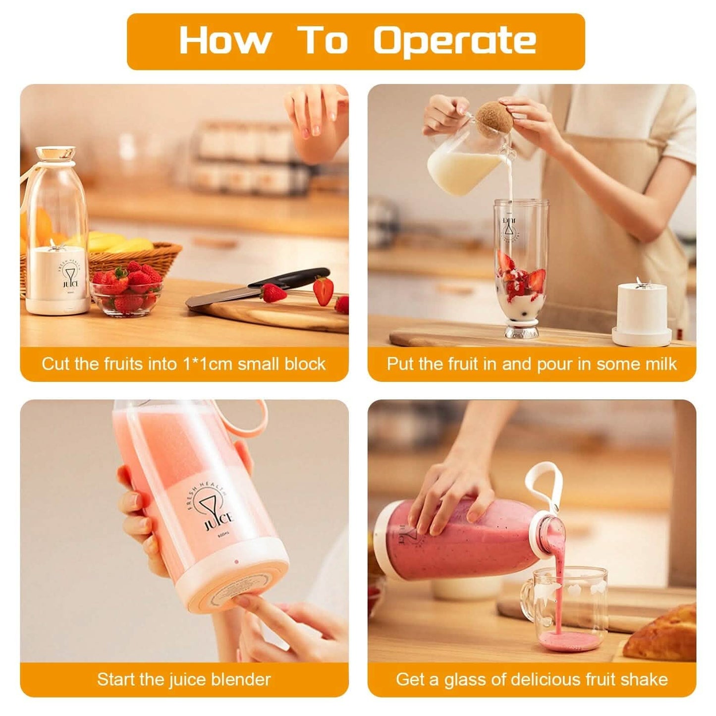 2-in-1 Portable Fruit Blender Rechargeable DailySale
