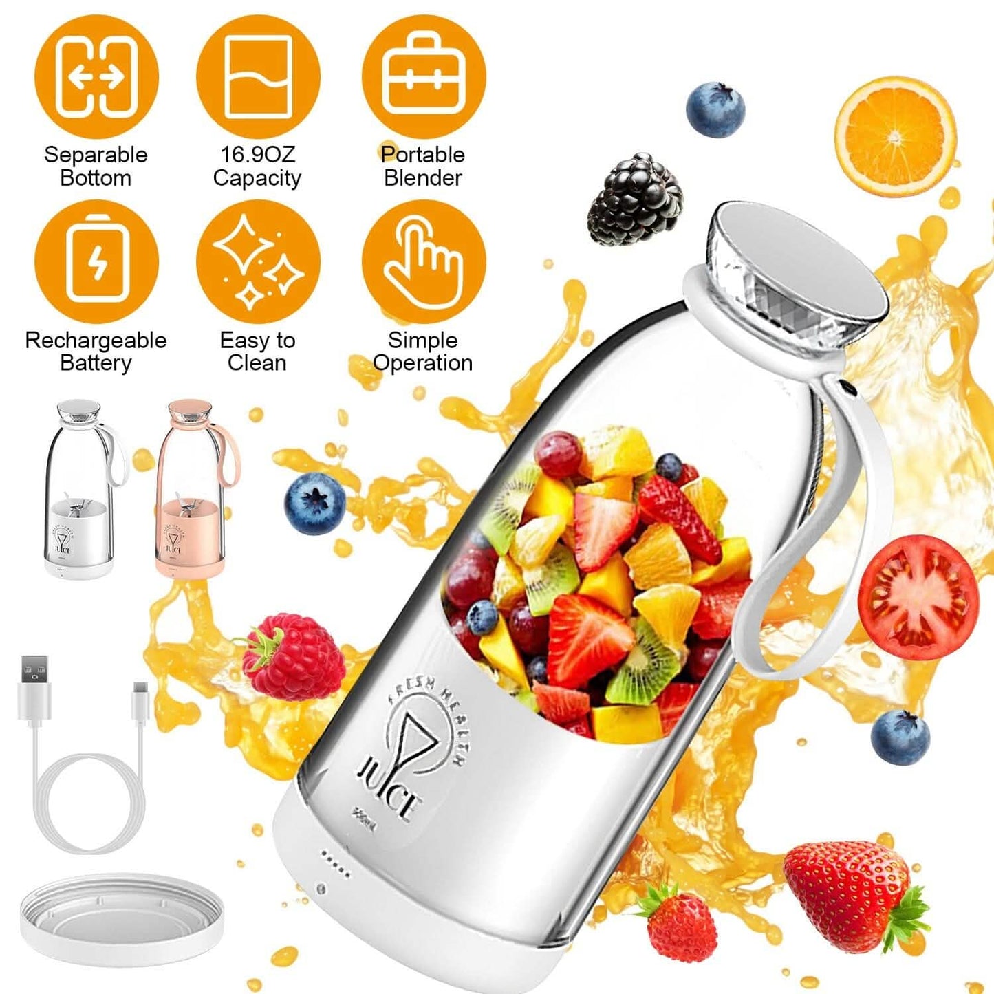 2-in-1 Portable Fruit Blender Rechargeable DailySale