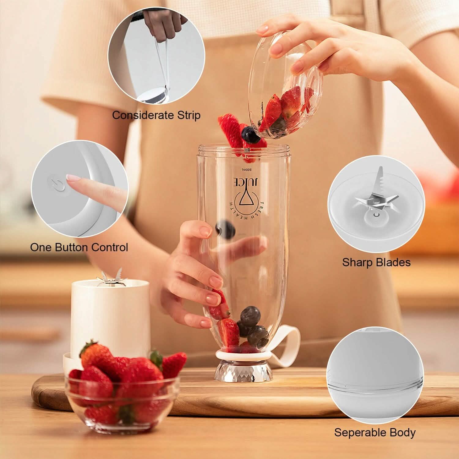 2-in-1 Portable Fruit Blender Rechargeable DailySale