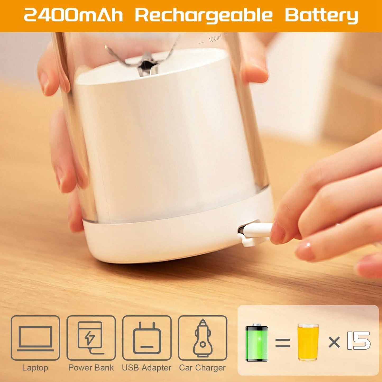 2-in-1 Portable Fruit Blender Rechargeable DailySale