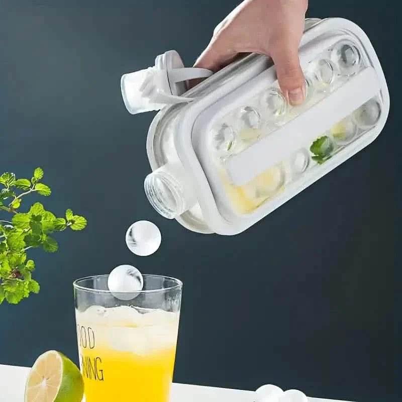 2-in-1 Portable Ice Ball Maker Kettle With 17 Grids Flat Body Lid Cooling Ice Pop/Cube Molds DailySale