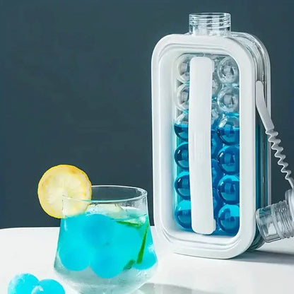 2-in-1 Portable Ice Ball Maker Kettle With 17 Grids Flat Body Lid Cooling Ice Pop/Cube Molds DailySale