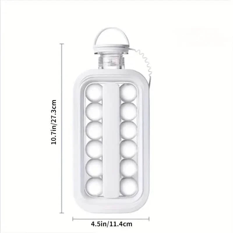 2-in-1 Portable Ice Ball Maker Kettle With 17 Grids Flat Body Lid Cooling Ice Pop/Cube Molds DailySale