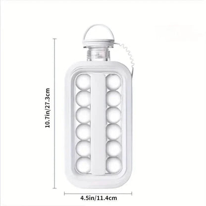 2-in-1 Portable Ice Ball Maker Kettle With 17 Grids Flat Body Lid Cooling Ice Pop/Cube Molds DailySale