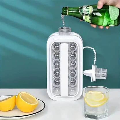 2-in-1 Portable Ice Ball Maker Kettle With 17 Grids Flat Body Lid Cooling Ice Pop/Cube Molds DailySale