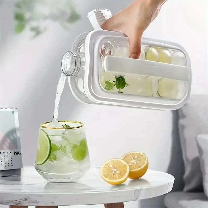 2-in-1 Portable Ice Ball Maker Kettle With 17 Grids Flat Body Lid Cooling Ice Pop/Cube Molds DailySale