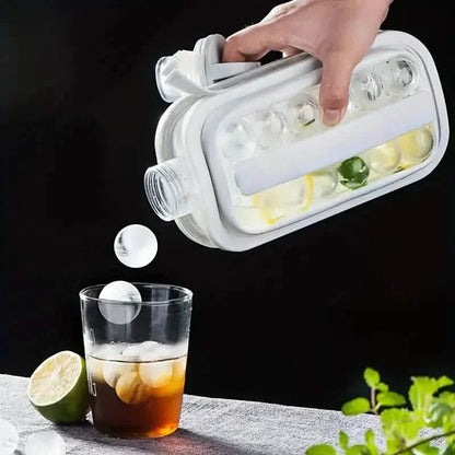 2-in-1 Portable Ice Ball Maker Kettle With 17 Grids Flat Body Lid Cooling Ice Pop/Cube Molds DailySale