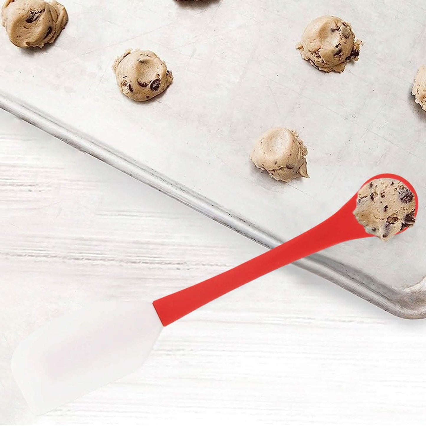 2-in-1 Silicone One Tablespoon Cookie Scoop and Spatula to Stir, Fold, Scrape DailySale