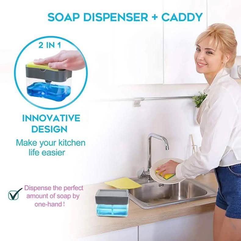 2-in-1 Soap Dispenser Pump with Sponge Holder DailySale