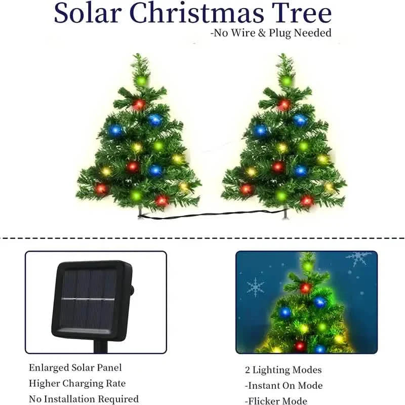 2-in-1 Solar Christmas Tree Lawn Light DailySale