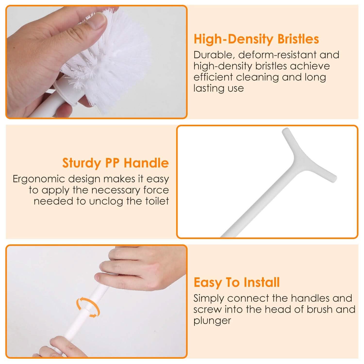 2-in-1 Toilet Plunger and Brush Combo Set with Ventilated Holder DailySale