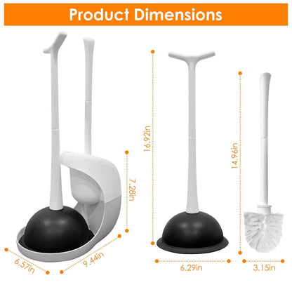 2-in-1 Toilet Plunger and Brush Combo Set with Ventilated Holder DailySale