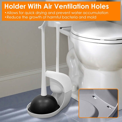2-in-1 Toilet Plunger and Brush Combo Set with Ventilated Holder DailySale