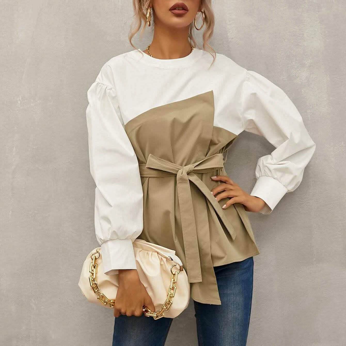 2-in-1 Top Keyhole Back Belted DailySale