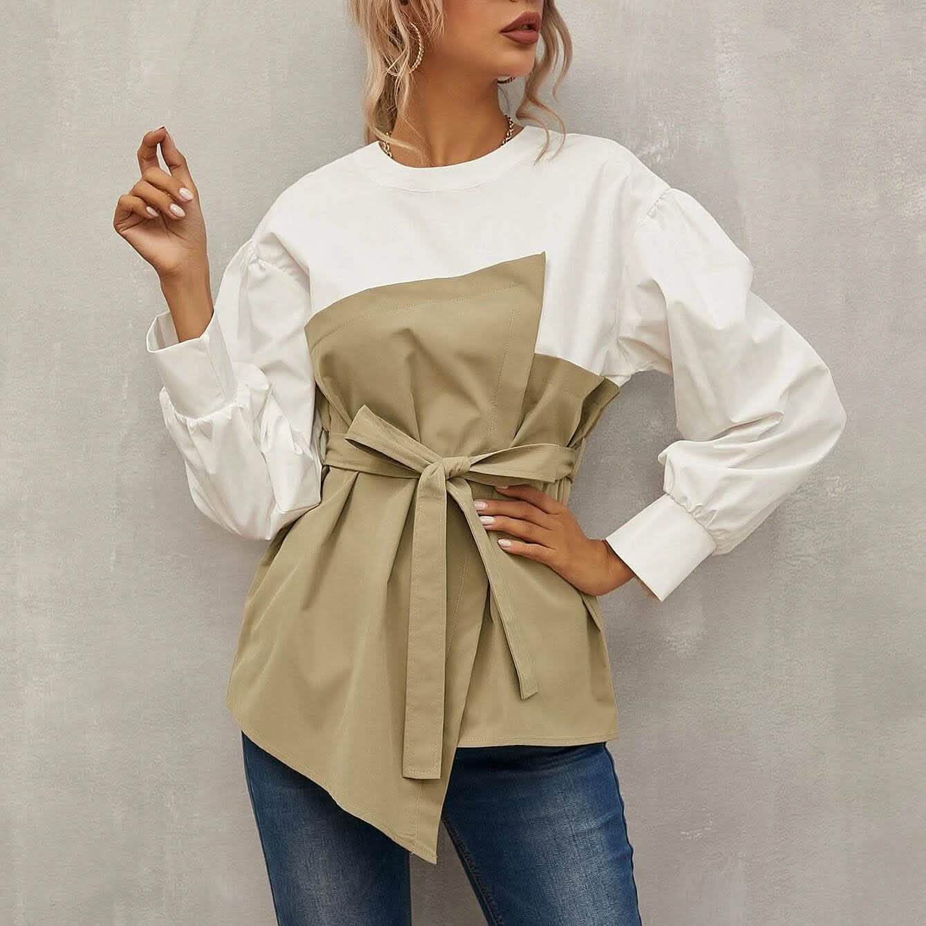 2-in-1 Top Keyhole Back Belted DailySale