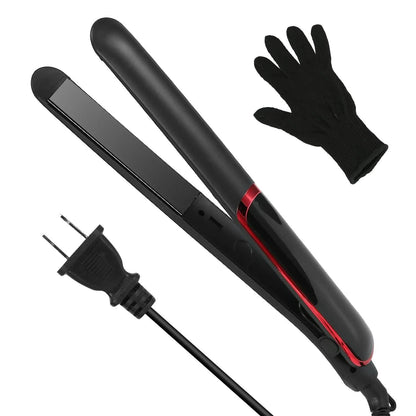 2-in-1 Twist Hair Straightener Ceramic Plate Hair Curler with Temperature Adjust LCD Display DailySale