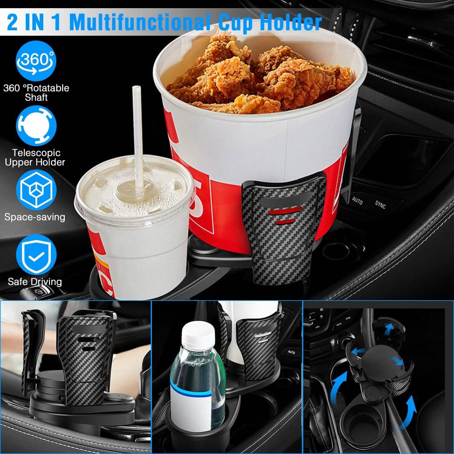 2-in-1 Universal Car Cup Mount Holder DailySale
