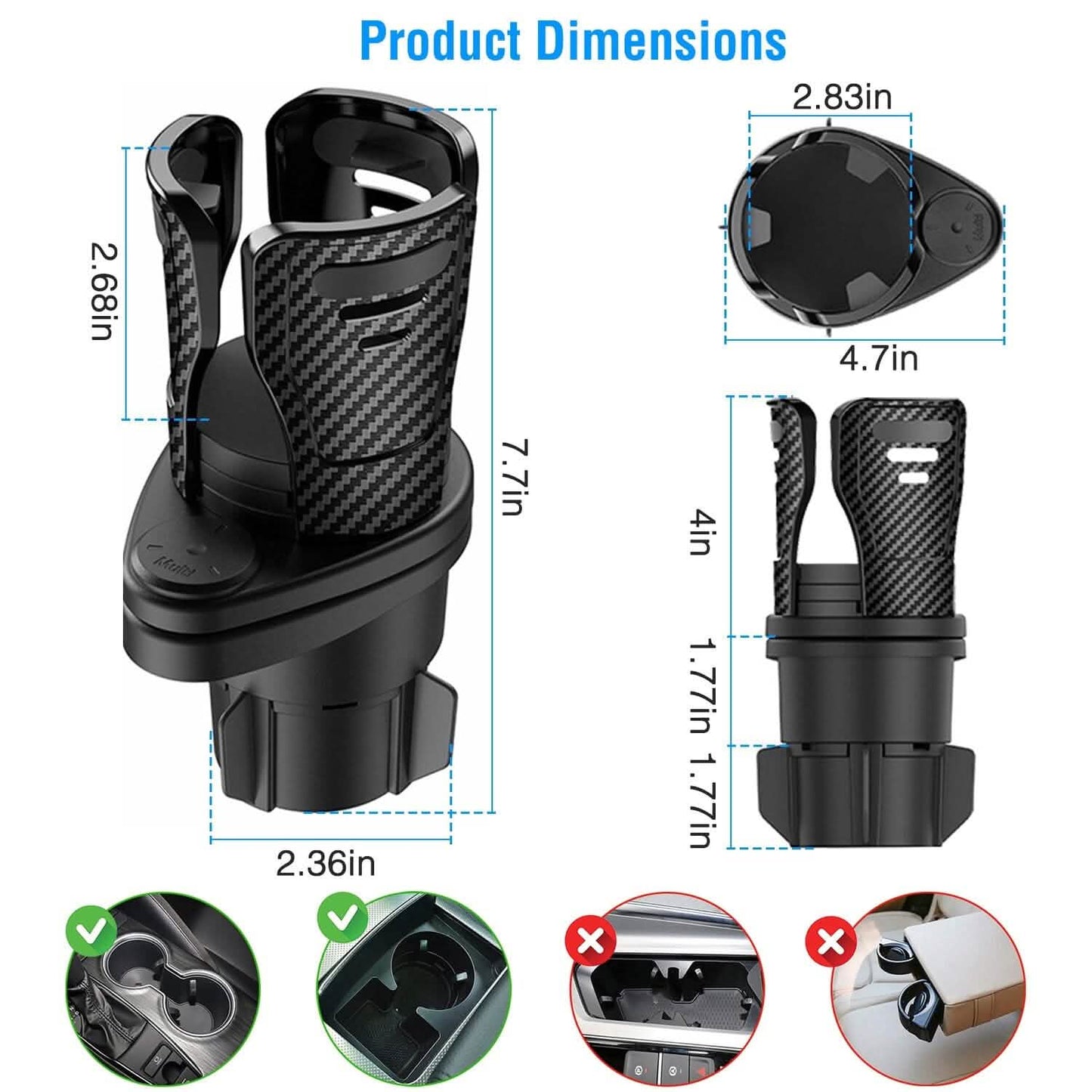 2-in-1 Universal Car Cup Mount Holder DailySale