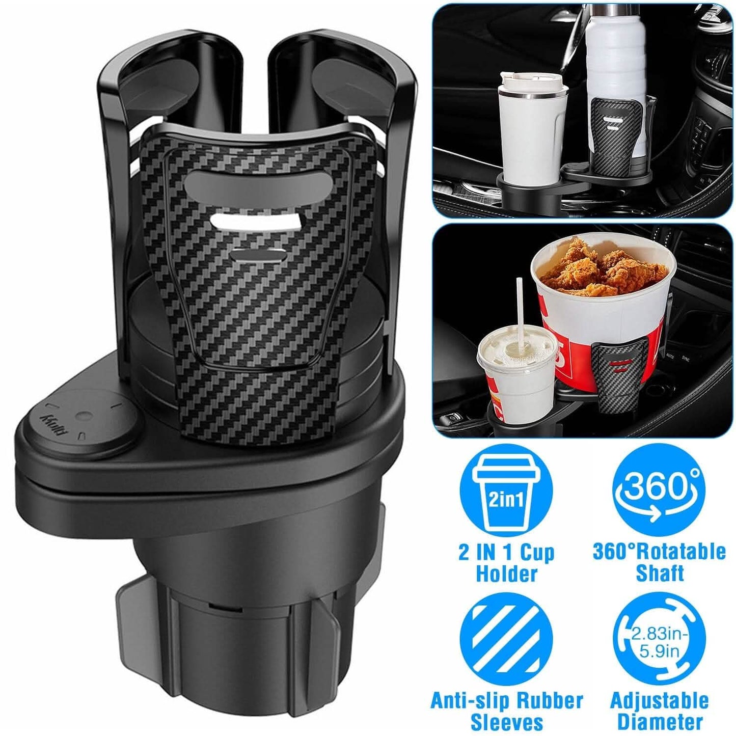 2-in-1 Universal Car Cup Mount Holder with Adjustable Base DailySale