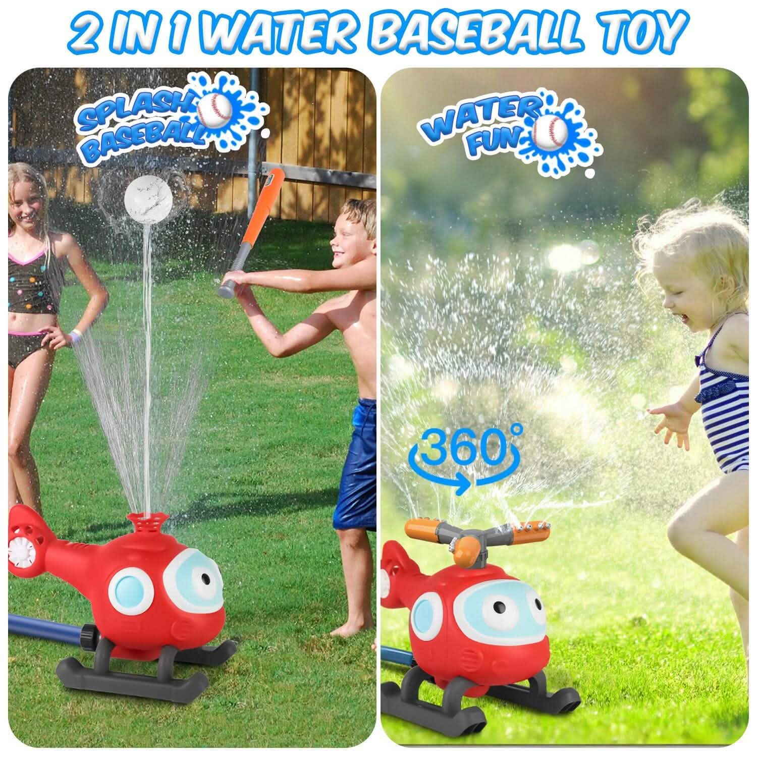 2-in-1 Water Sprinkler Baseball Helicopter Toy DailySale