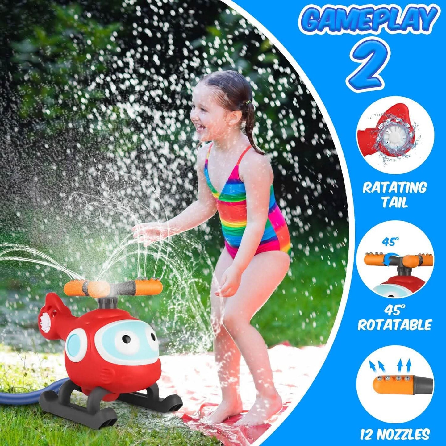 2-in-1 Water Sprinkler Baseball Helicopter Toy DailySale
