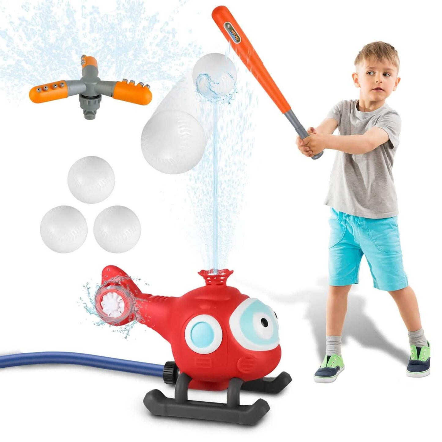 2-in-1 Water Sprinkler Baseball Helicopter Toy DailySale