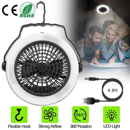 2-in-1 Outdoor Battery/USB Operated Portable Camping LED Fan DailySale