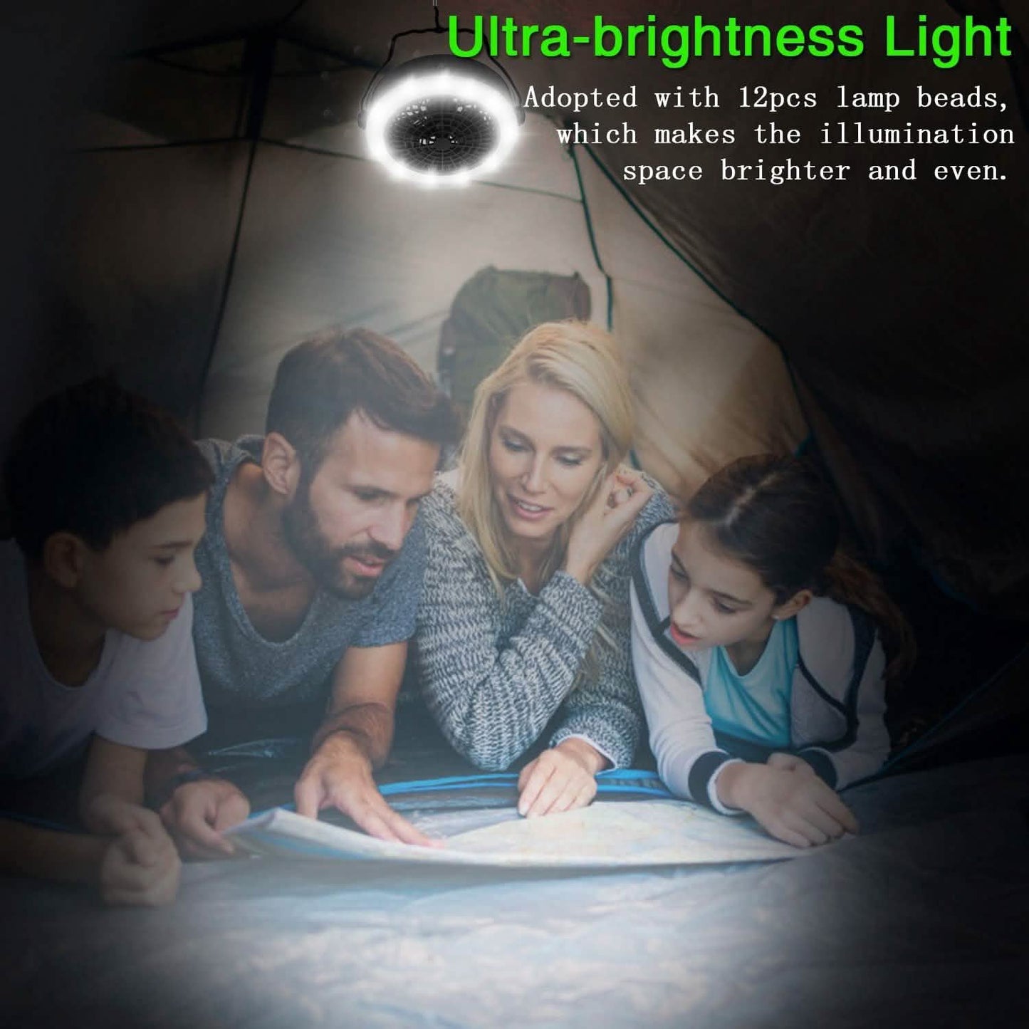 2-in-1 Outdoor Battery/USB Operated Portable Camping LED Fan DailySale