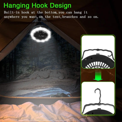 2-in-1 Outdoor Battery/USB Operated Portable Camping LED Fan DailySale