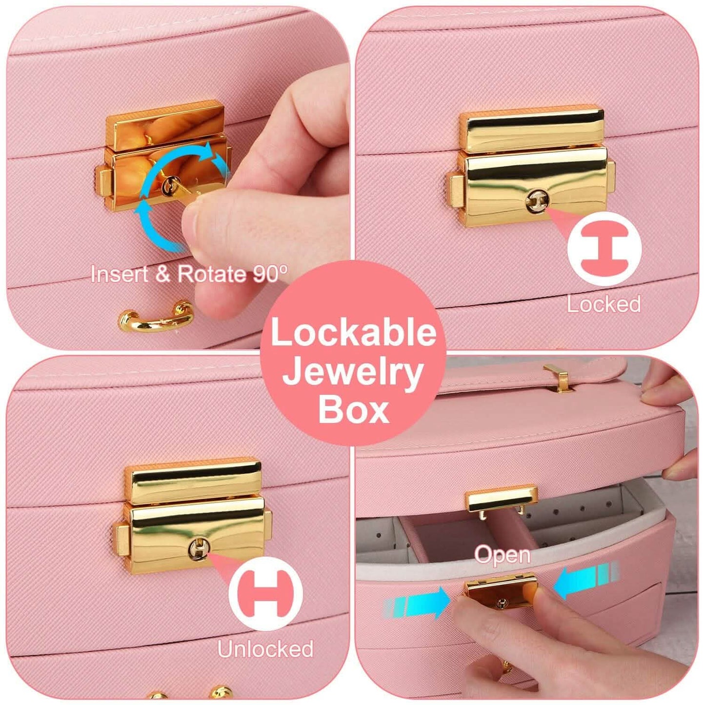 2-Layer Lockable Leather Jewelry Box DailySale