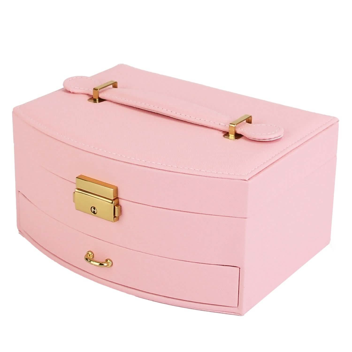 2-Layer Lockable Leather Jewelry Box DailySale