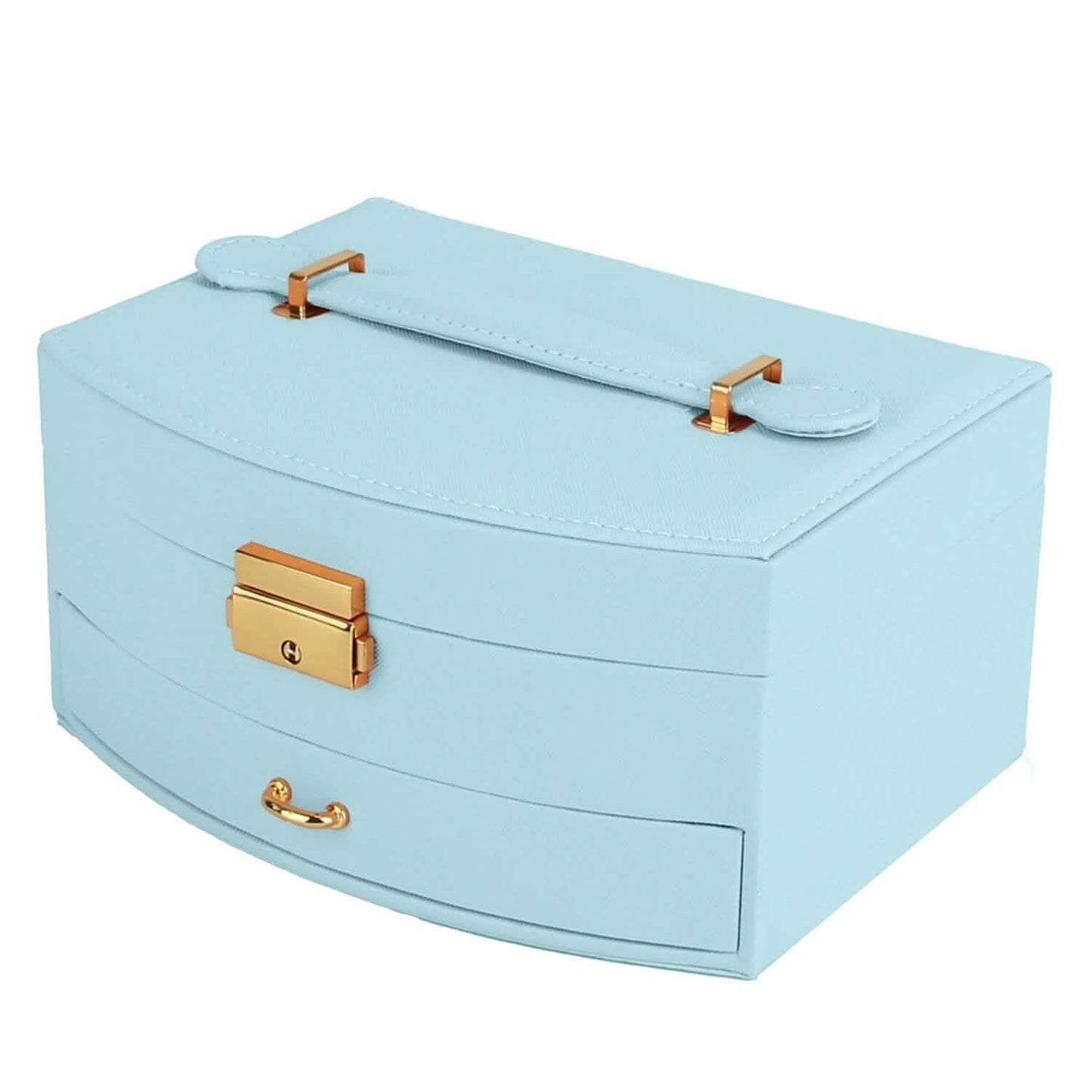 2-Layer Lockable Leather Jewelry Box DailySale