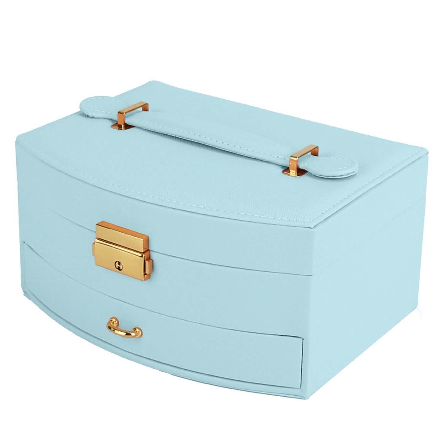 2-Layer Lockable Leather Jewelry Box DailySale
