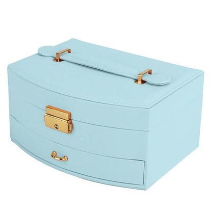 2-Layer Lockable Leather Jewelry Box DailySale