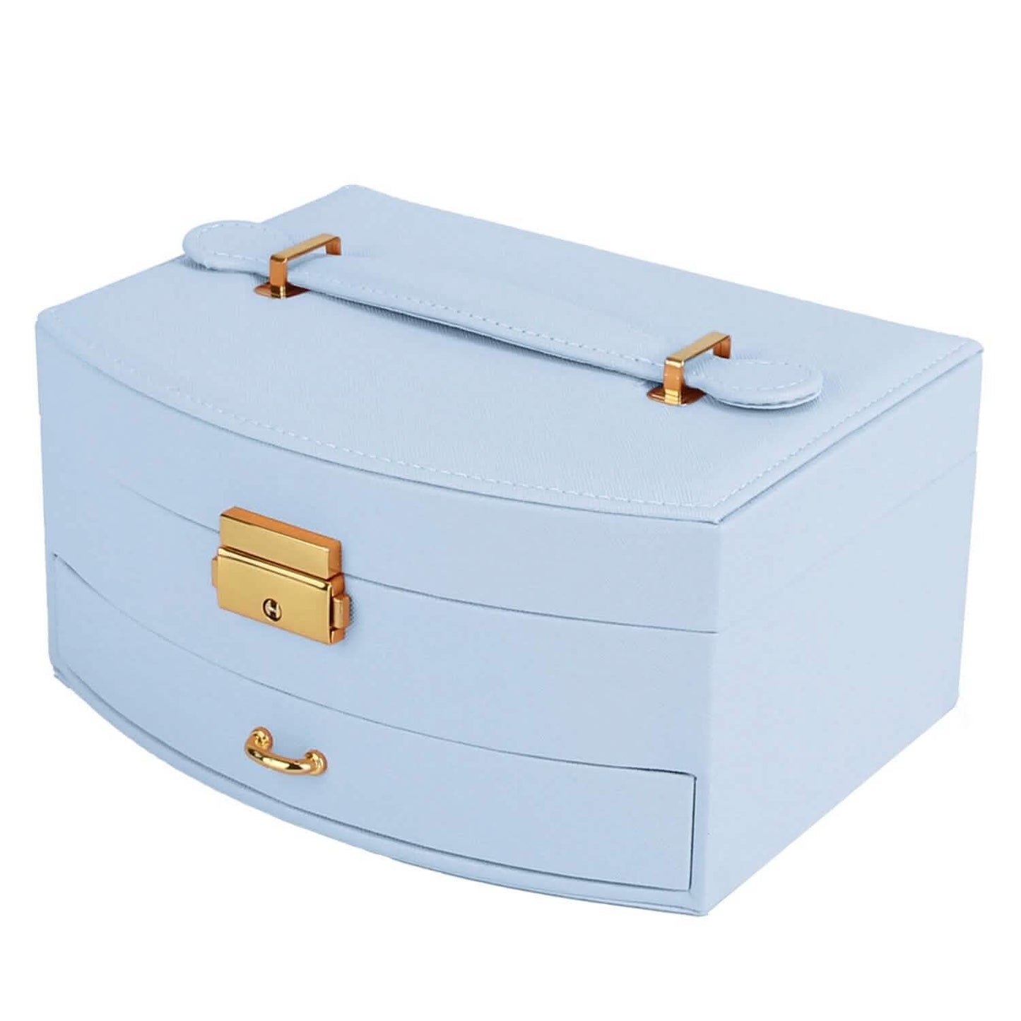 2-Layer Lockable Leather Jewelry Box DailySale