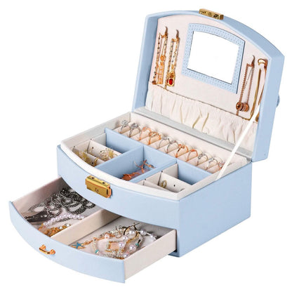 2-Layer Lockable Leather Jewelry Box DailySale