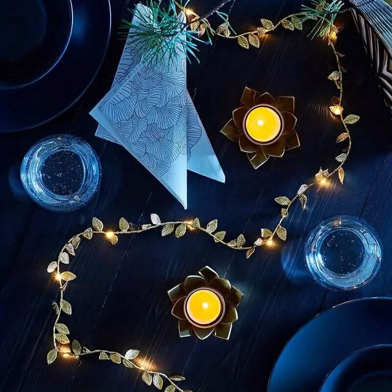 2 Meter 20 LED Simulation Golden Leaf Decoration String Lights DailySale