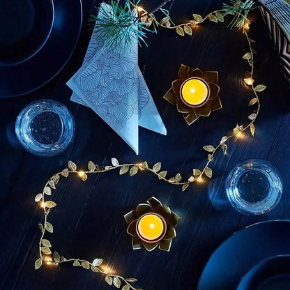 2 Meter 20 LED Simulation Golden Leaf Decoration String Lights DailySale