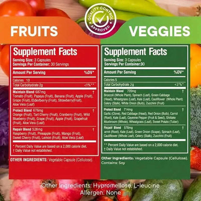 2-Pack: 100% Natural Fruits and Vegetables Supplement DailySale