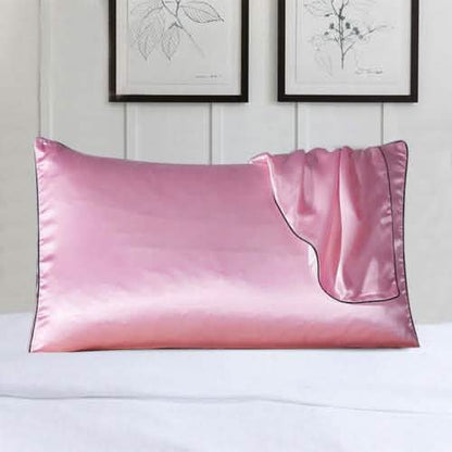 2-Pack: 100% Silk Pillow Cover with Trim DailySale