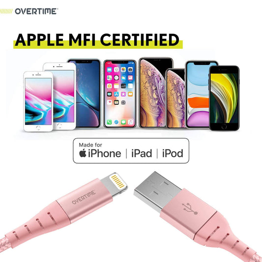 2-Pack: 10ft Overtime iPhone Charger Set with Dual USB Wall Charger Adapter DailySale