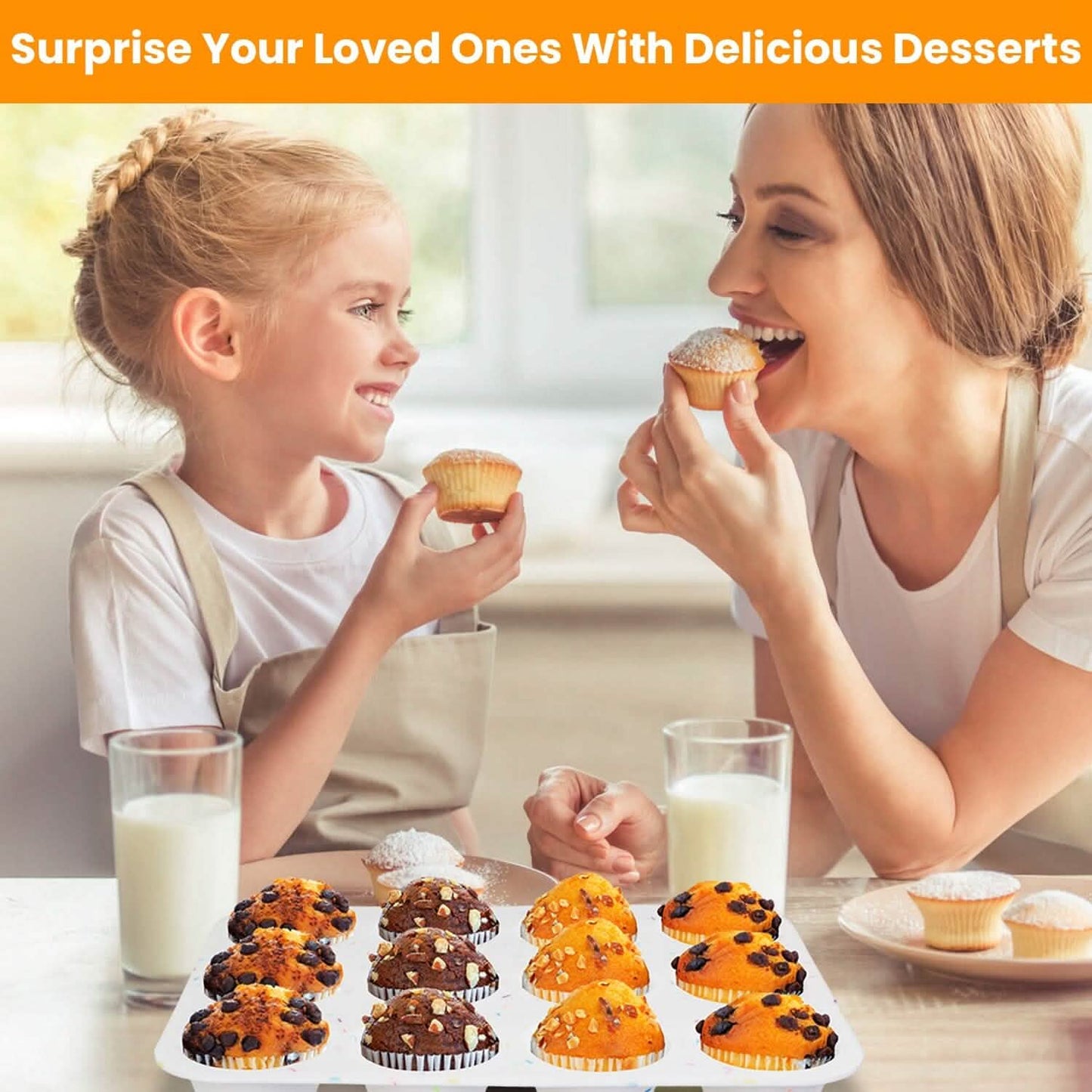2-Pack: 12 Cups Silicone Muffin Nonstick Pans DailySale