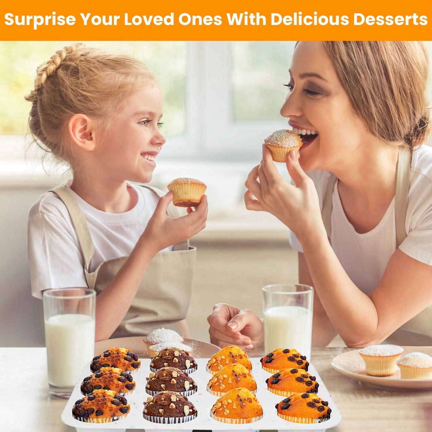 2-Pack: 12 Cups Silicone Muffin Nonstick Pans DailySale