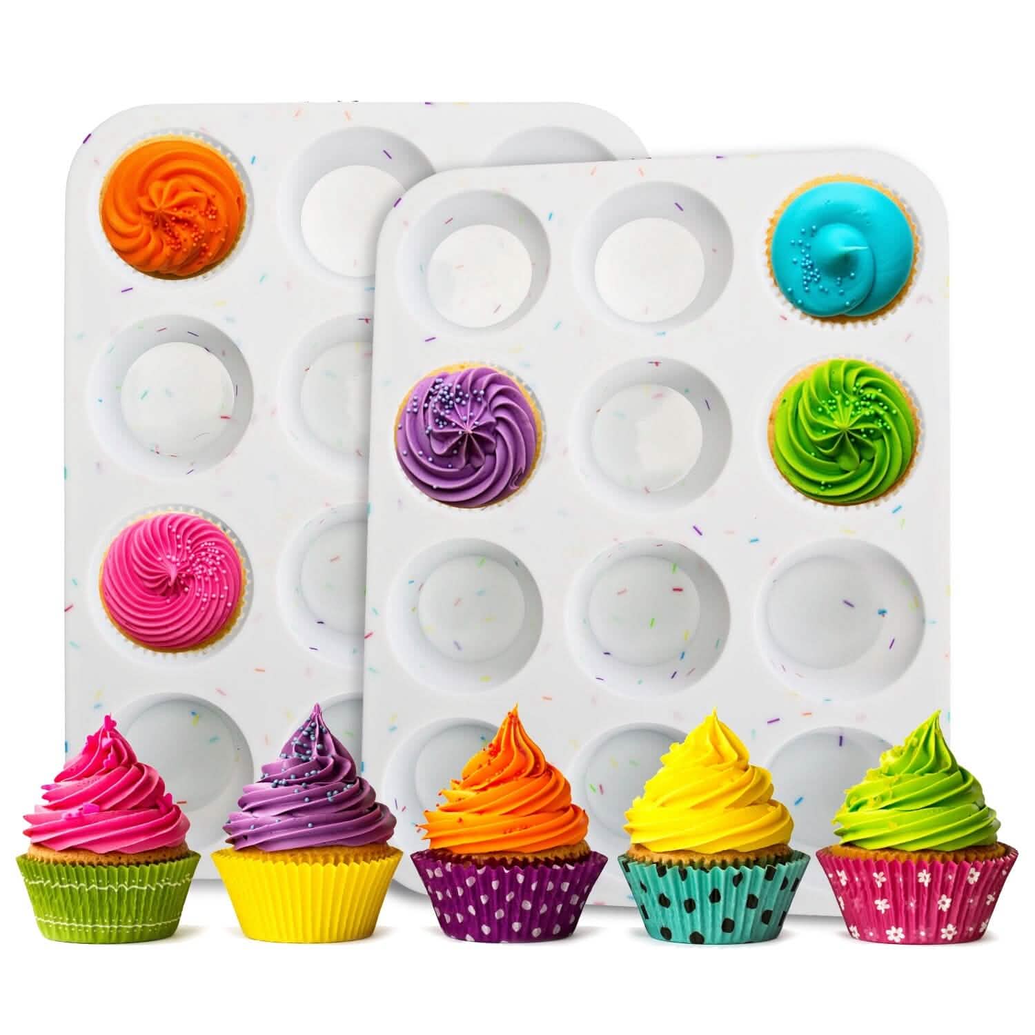 2-Pack: 12 Cups Silicone Muffin Nonstick Pans DailySale