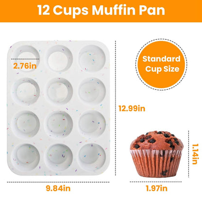 2-Pack: 12 Cups Silicone Muffin Nonstick Pans DailySale